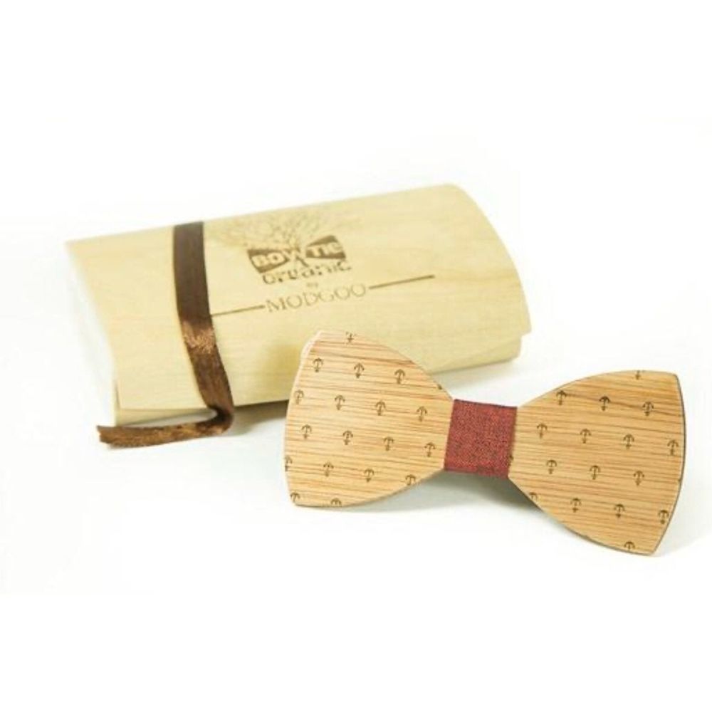 Gorgeous Wood Bowtie Modgoo Anker Red father s day